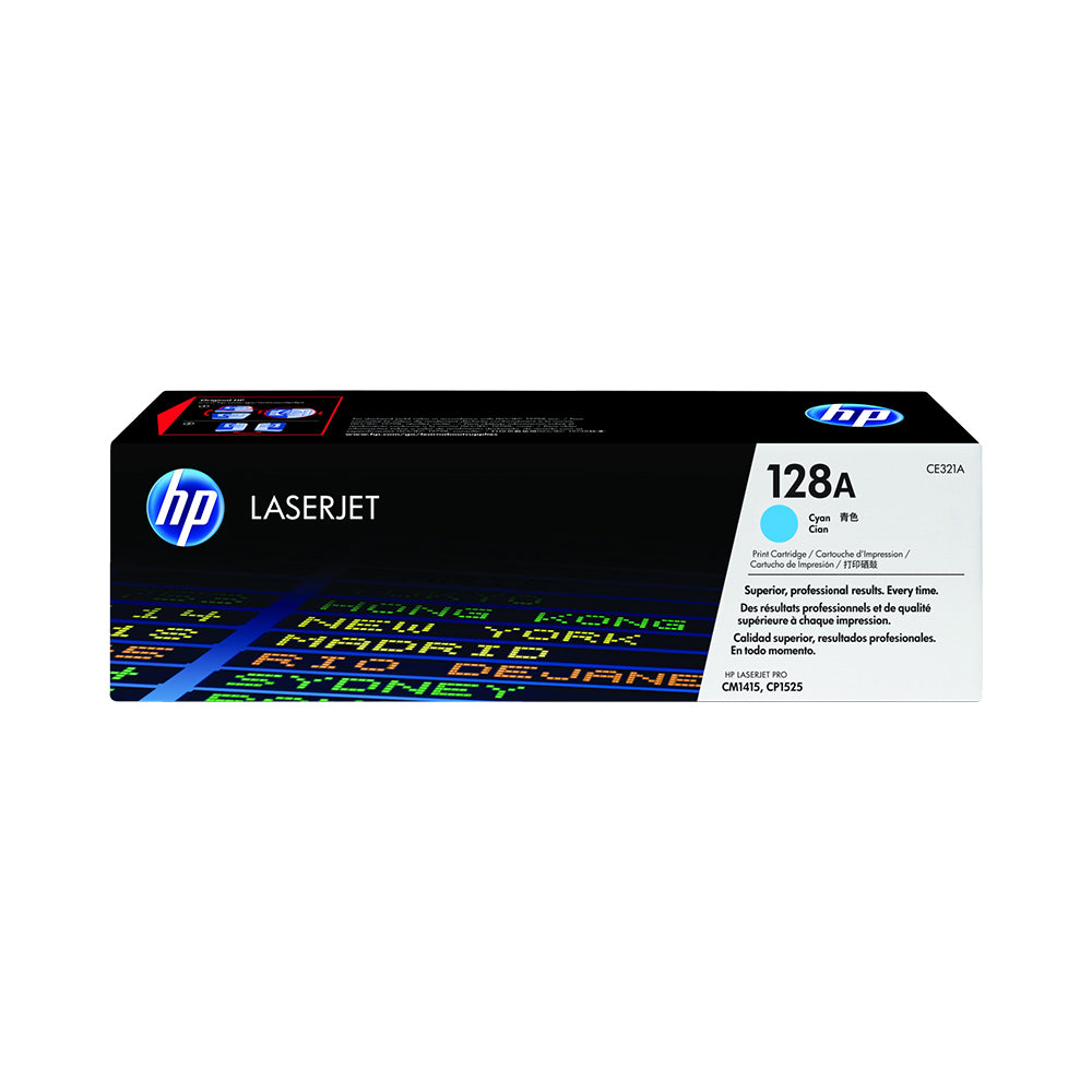 HP 128A Cyan Original LaserJet Toner Cartridge (CE321A)