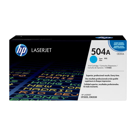 HP 504A Cyan Original LaserJet Toner Cartridge (CE251A)