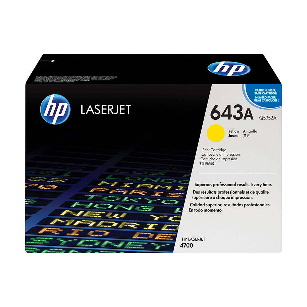 HP 643A Yellow Original LaserJet Toner Cartridge (Q5952A)