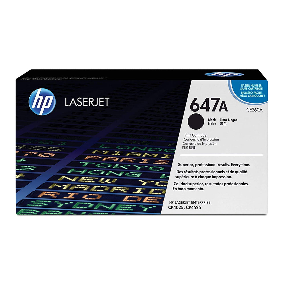 خرطوشة حبر HP 647A الأصلية السوداء لطابعات الليزر (CE260A)