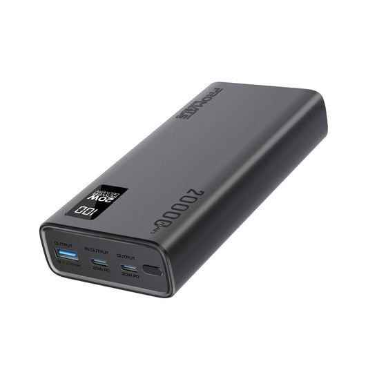 Promate Bolt-20PD 20000mAh Compact Smart Charging Power Bank with 20W PD Dual USB-C and 22.5W USB-A Ports