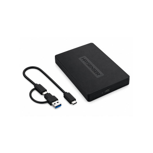 Haysenser 2.5" Portable SSD/HDD Case – USB 3.2 Type-C with USB-A Adapter, 6Gbps Speed