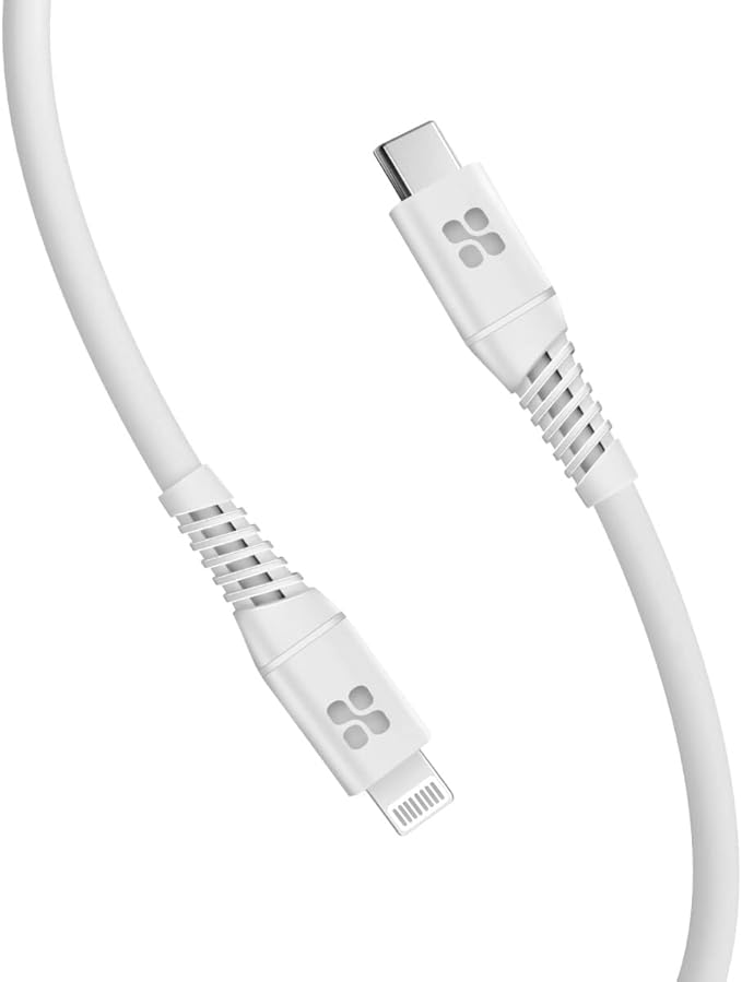 Promate PowerLine-Ci120 20W Power Delivery USB-C To Apple® Lightning Connector Cable - White