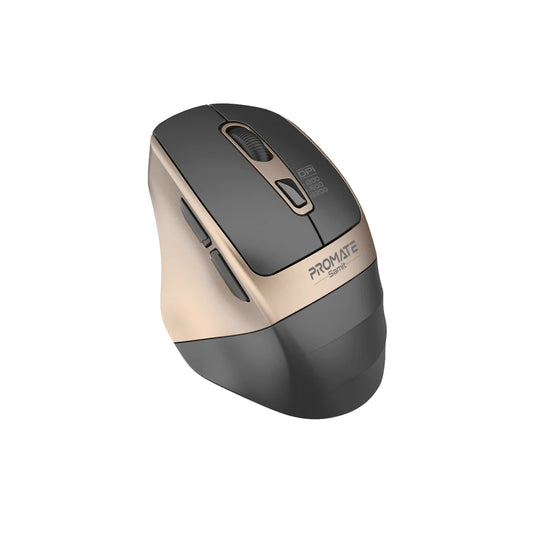 PROMATE Samit 2.4GHz Ergonomic 2200 DPI Silent Click Wireless Mouse - Gold