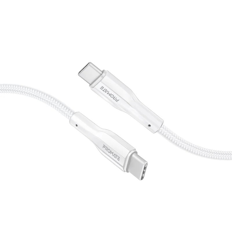 Promate XCord-CC200 High Tensile Strength Data & Charge USB-C Cable - White