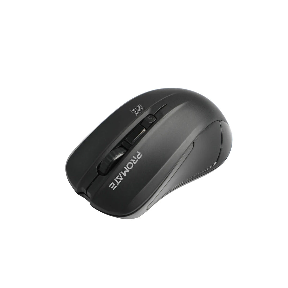 Promate Contour Comfort Performance Wireless Ergonomic Mouse - Black