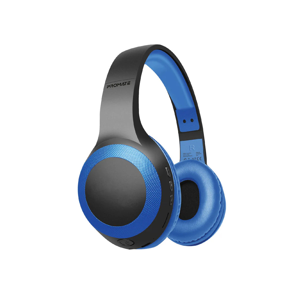 Promate LaBoca Deep Bass Over-Ear Wireless Headphones - Blue
