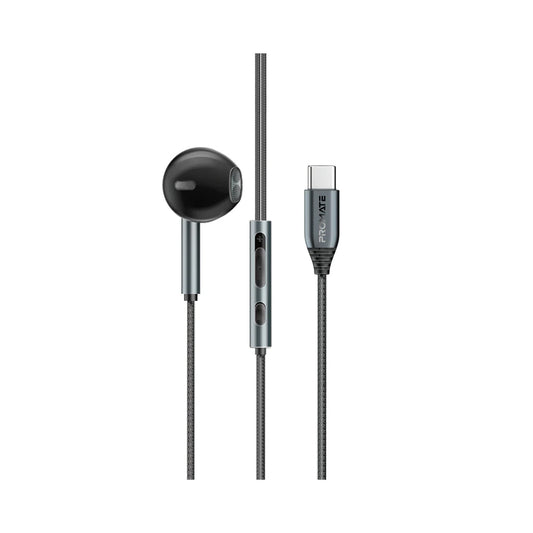 Promate Laxi-M High Fidelity USB-C ENC Mono Wired Earphone - Black