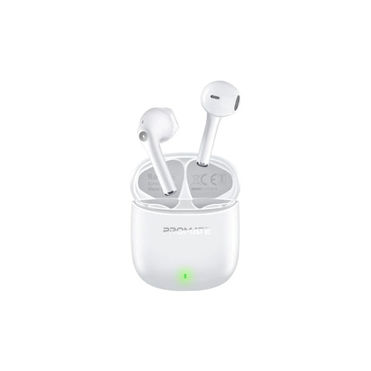 Promate Lima High Definition ENC TWS Wireless Earbuds with IntelliTouch - White