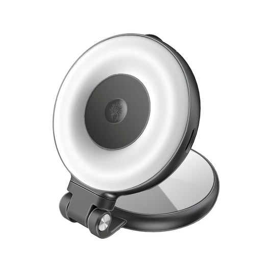 Promate MagHalo-Pro 360° Rotatable Ultra-Slim MagSafe Compatible Rechargeable LED Ring Light - Black