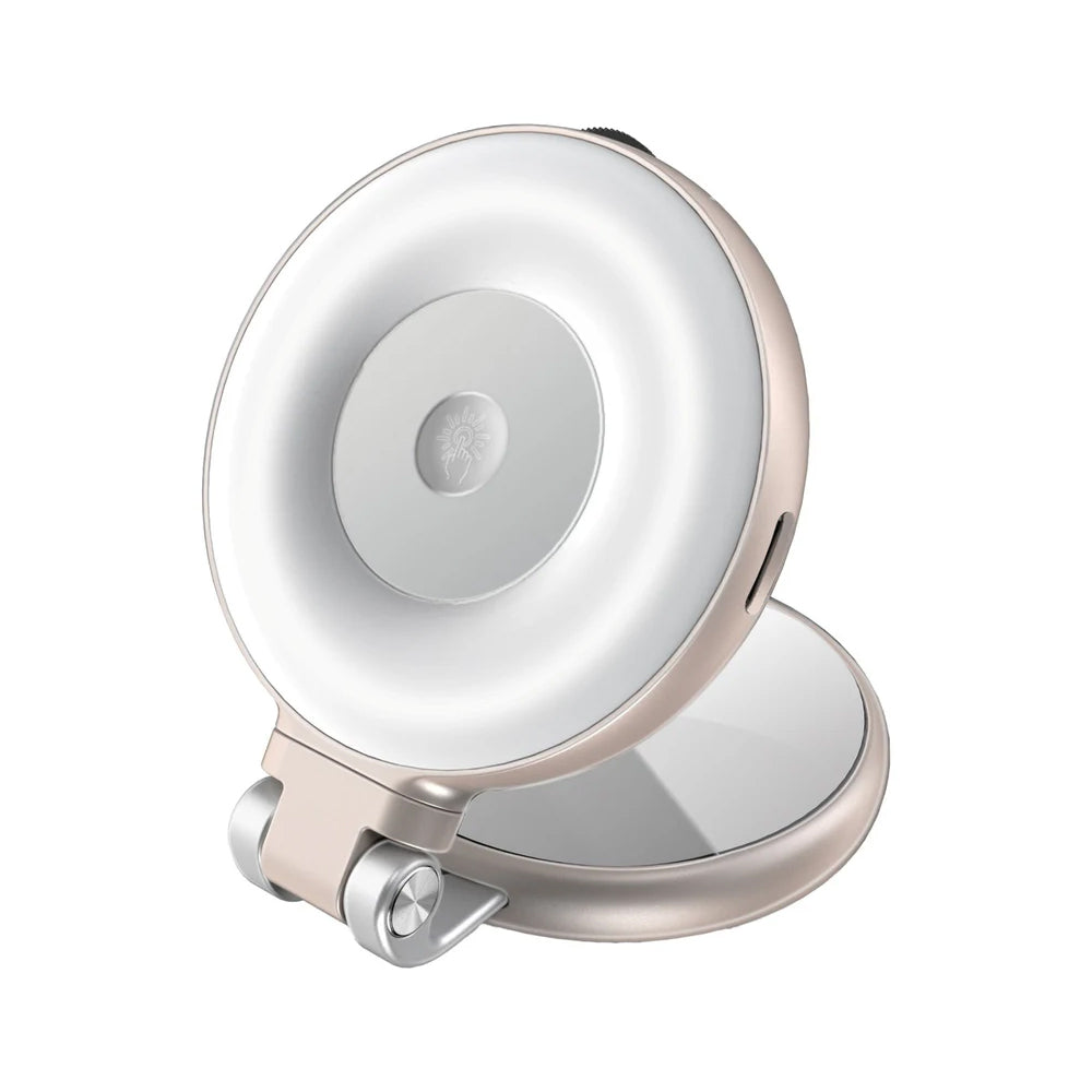 Promate MagHalo-Pro 360° Rotatable Ultra-Slim MagSafe Compatible Rechargeable LED Ring Light - Rose Gold