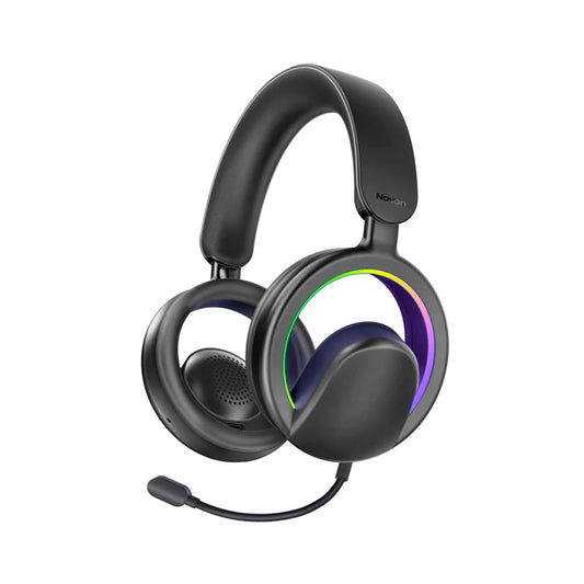 Promate Novon High-Fidelity Open Ear Wireless Over-Ear Headphones with Detachable Mic - Black