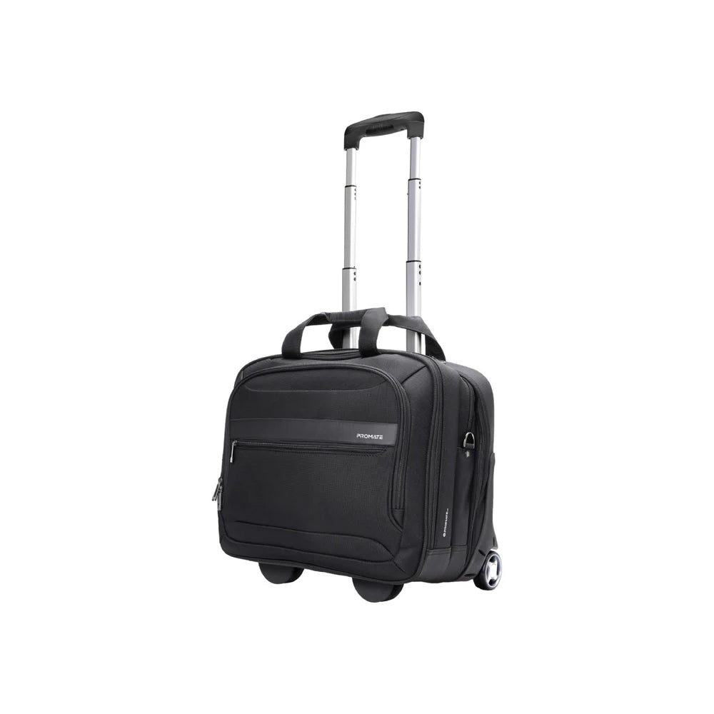 Promate Persona-TR Versatile Travel Trolley Bag for 16” Laptop with Multiple Compartments