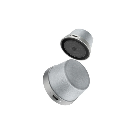 Promate Punch High-Fidelity Mini Bluetooth Speaker with MagSafe Compatible Base - Silver