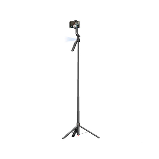 Promate TriPop-Ai 360° Ai Face Tracking Telescopic Selfie Stick with Auto Pop open Tripod Base