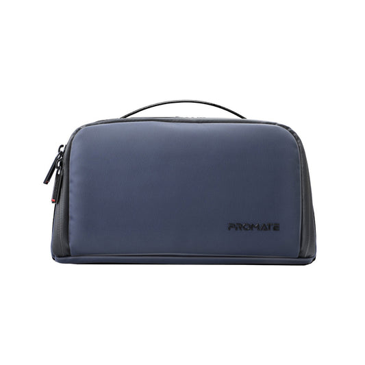 Promate Velura Large Capacity Tech Accessory Pouch with Multiple Compartments - Blue