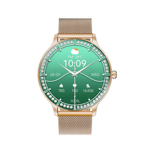 Promate xWatch-US13 1.32" Curved AMOLED Screen Fitness Tracker Smartwatch w/ BT Calling - Rose Gold