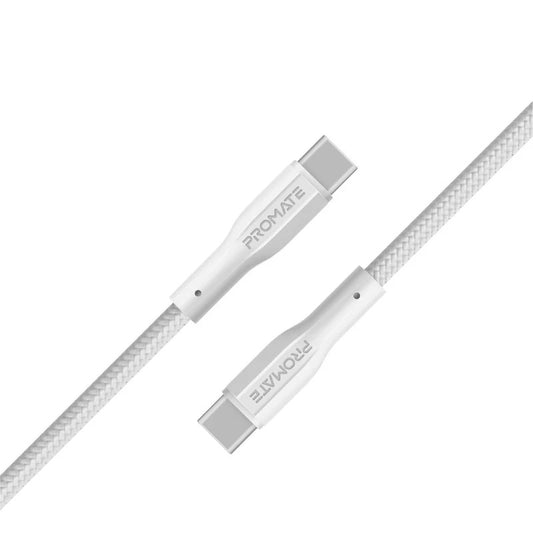 Promate XCord-CC High Tensile Strength Data & Charge USB-C Cable - White