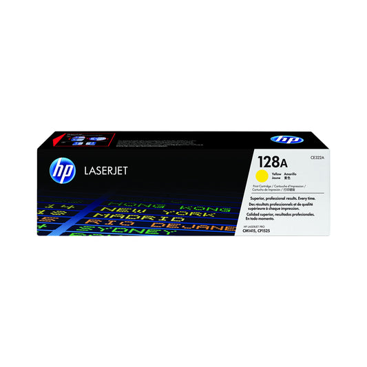 HP 128A Yellow Original LaserJet Toner Cartridge (CE322A)