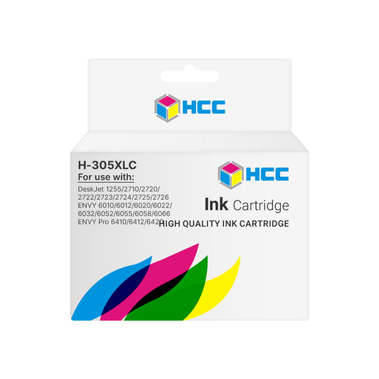 HCC H-305XLC Tri-Color Ink Cartridge Compatible with HP 305 Tri-color Ink Cartridge