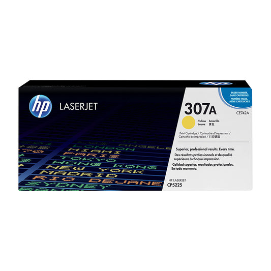 HP 307A Yellow Original LaserJet Toner Cartridge (CE742A)