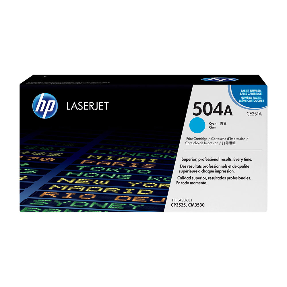 HP 504A Cyan Original LaserJet Toner Cartridge (CE251A)
