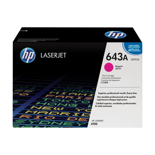 HP 643A Magenta Original LaserJet Toner Cartridge (Q5953A)