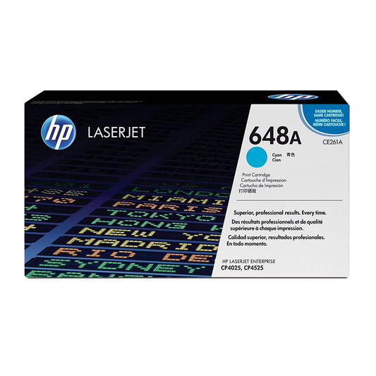 HP 648A Cyan Original LaserJet Toner Cartridge (CE261A)