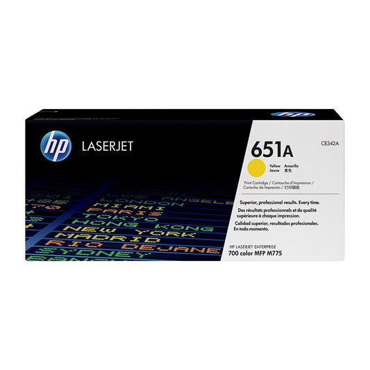 HP 651A Yellow Original LaserJet Toner Cartridge (CE342A)
