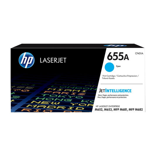 HP 655A Cyan Original LaserJet Toner Cartridge (CF451A)