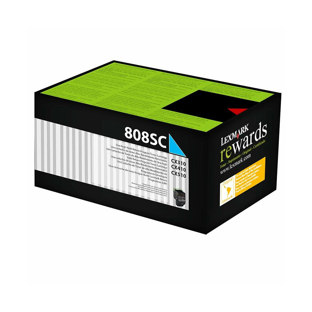 Lexmark 808SC Cyan (80C8SC0) Toner Cartridge