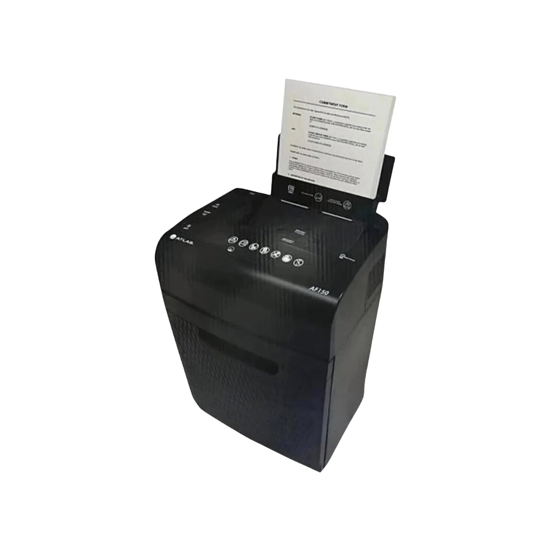 Atlas AS-S2-AF150 Auto Feed Cross Cut Paper Shredder - 150 Sheet Auto Feed, 28L Bin, P-4 Security