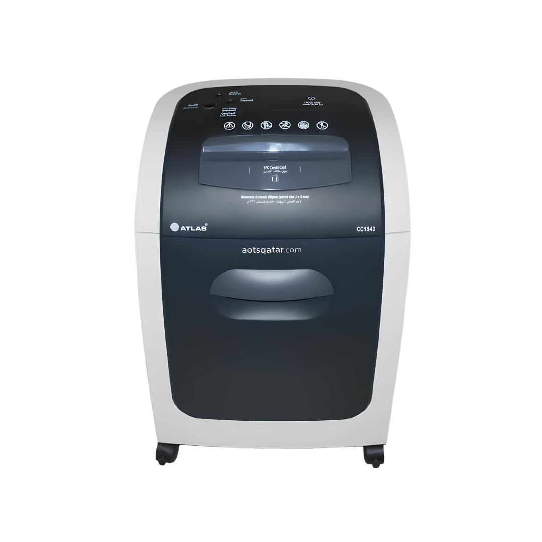 Atlas AS-S2-CC1840 Cross Cut Paper Shredder - 18 Sheets, 32L Bin, P-4 Security