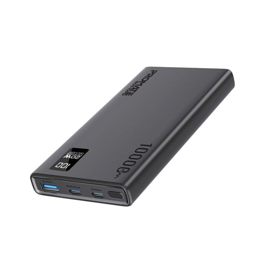 Promate Bolt-10PD 10000mAh Compact Smart Charging Power Bank with 20W PD Dual USB-C and 22.5W USB-A Ports