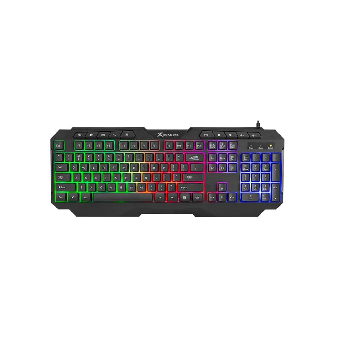 XTRIKE ME CMX-415 EN Wired 4-in-1 Gaming Combo | RGB Keyboard Mouse Headset Mousepad