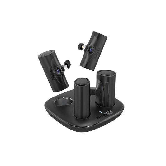 Promate DeltaPack 5000mAh Ultra-Compact 4-Piece Fast Charging Power Bank Kit with In-Built USB-C and Lightning Connectors