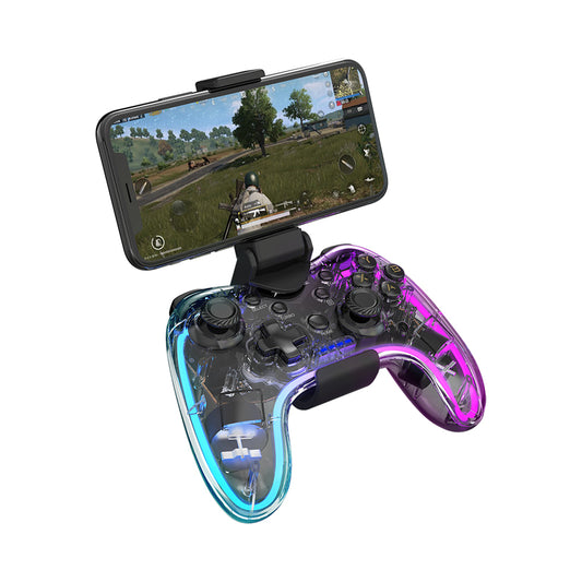 Xtrike Me GP-52 Bluetooth Game pad for PS4/PS3/Nintendo Switch/iOS/Android/PC with RGB Backlit & Phone Holder