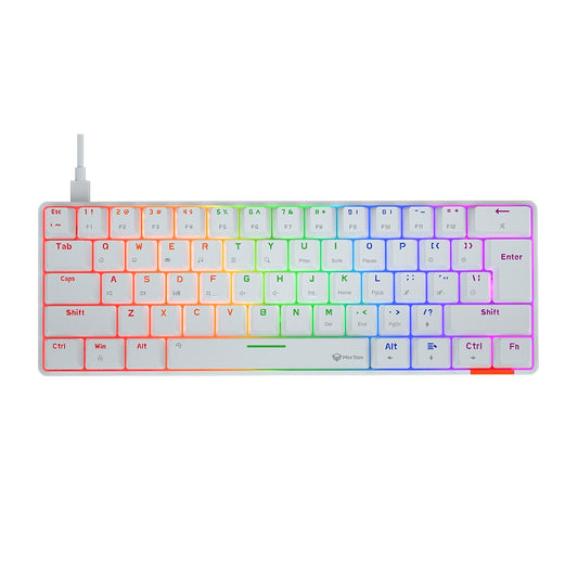 MeeTion MK005 Wired 60% Mini Gaming Mechanical Keyboard English-Arabic (WHITE)
