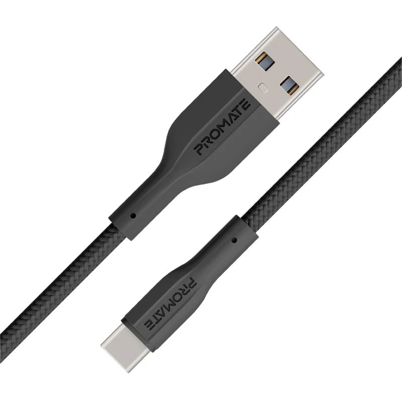 Promate XCord-AC Super Flexible Data and Charge USB-C Cable - Black