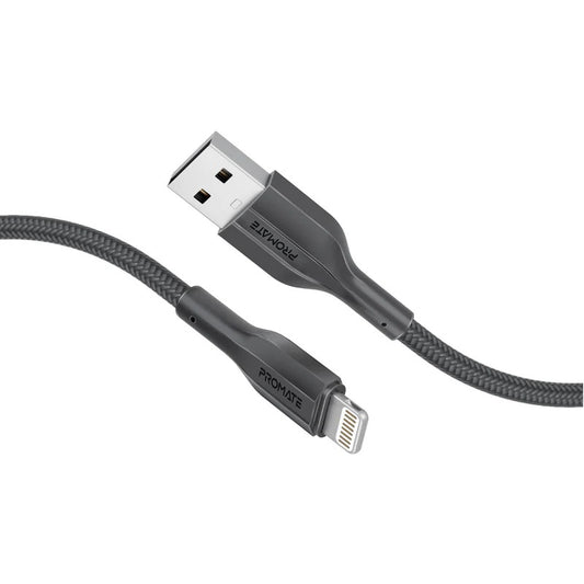 Promate XCord-Ai200 High Tensile Strength Data & Charge Cable for Apple Devices - Black