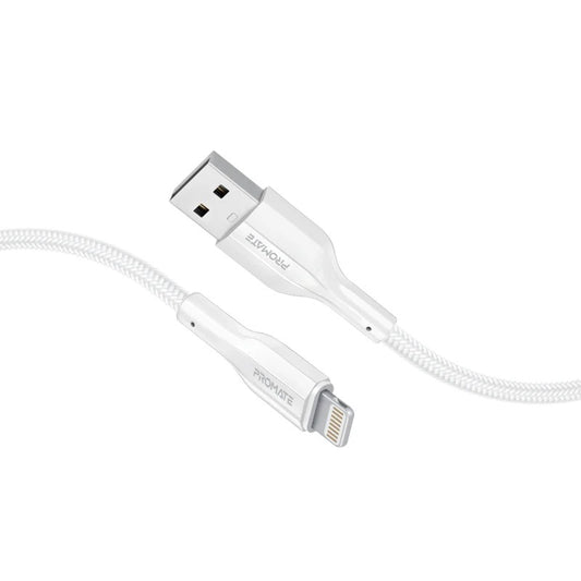 Promate XCord-Ai200 High Tensile Strength Data & Charge Cable for Apple Devices - White