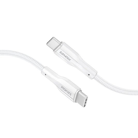 Promate XCord-CC200 High Tensile Strength Data & Charge USB-C Cable - White