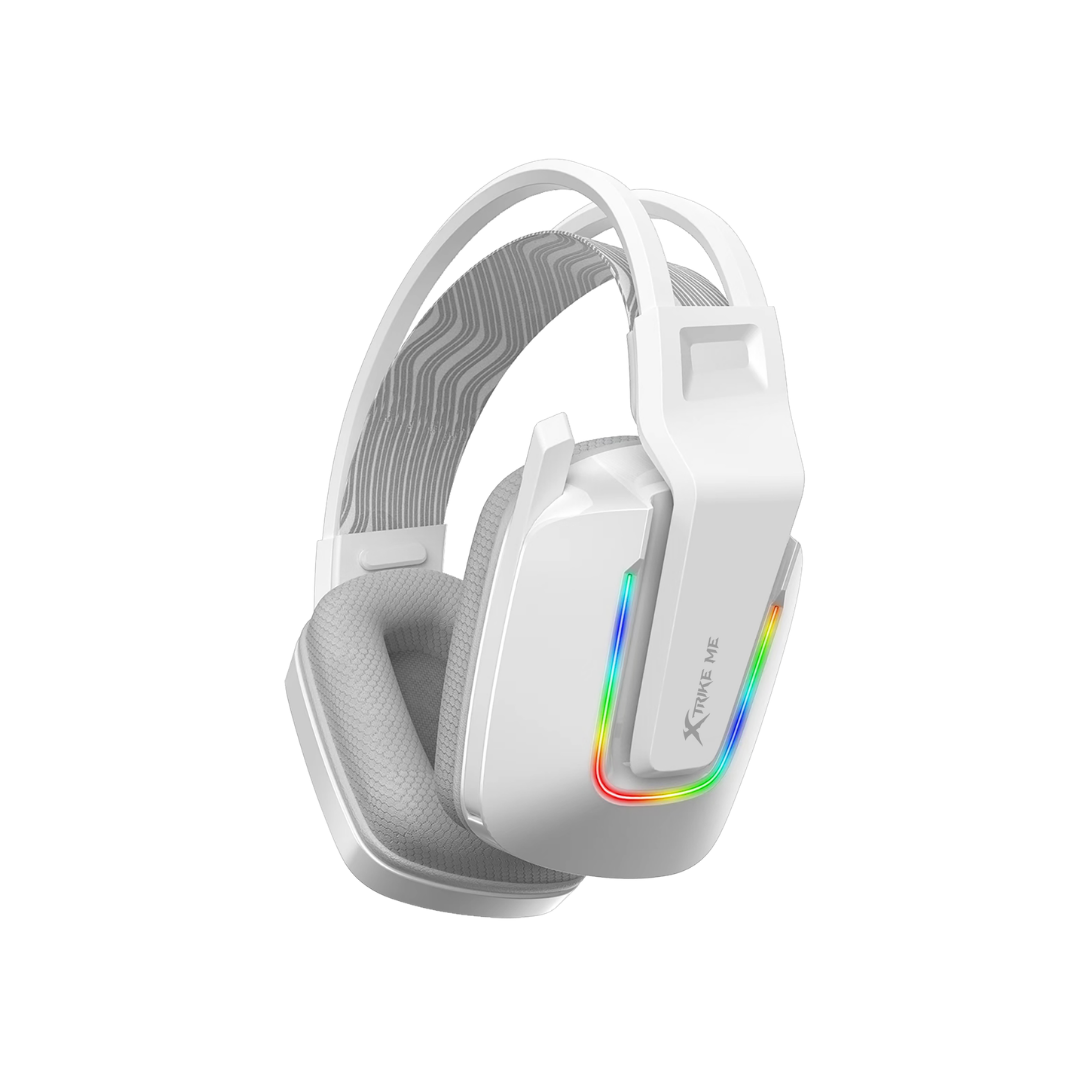 XTRIKE ME GH-712 WH RGB Wired Gaming Headset White – 50mm Stereo Mic USB 3.5mm
