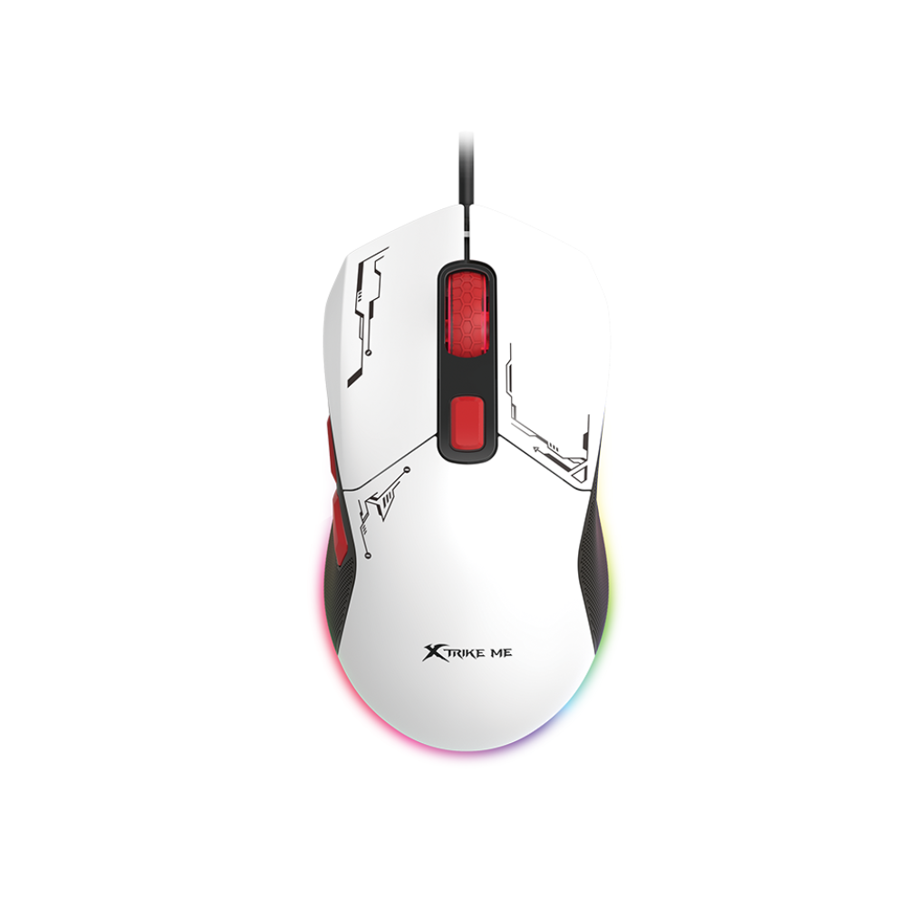 XTRIKE ME GM-316 White Gaming Mouse 7200 DPI RGB 6D Programmable