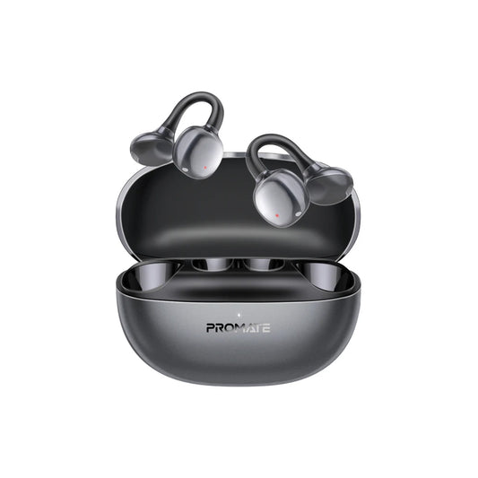 Promate AirClip-Pro AudioFit™ Open Ear True Wireless Stereo Earbuds with IntelliTouch - Black