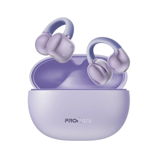 Promate AirClip AudioFit™ Open Ear Clip On TWS Earbuds w/ IntelliTouch - Purple