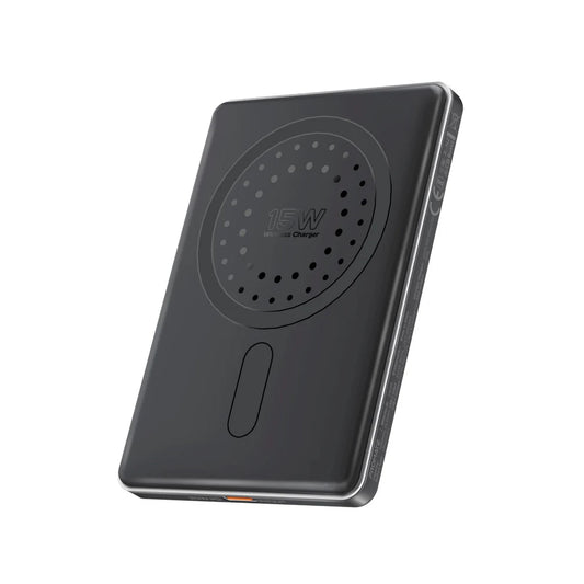 Promate Blade-5 5000 mAh Ultra-Slim Aluminum Crafted MagSafe Compatible Wireless Charging PowerBank - Black