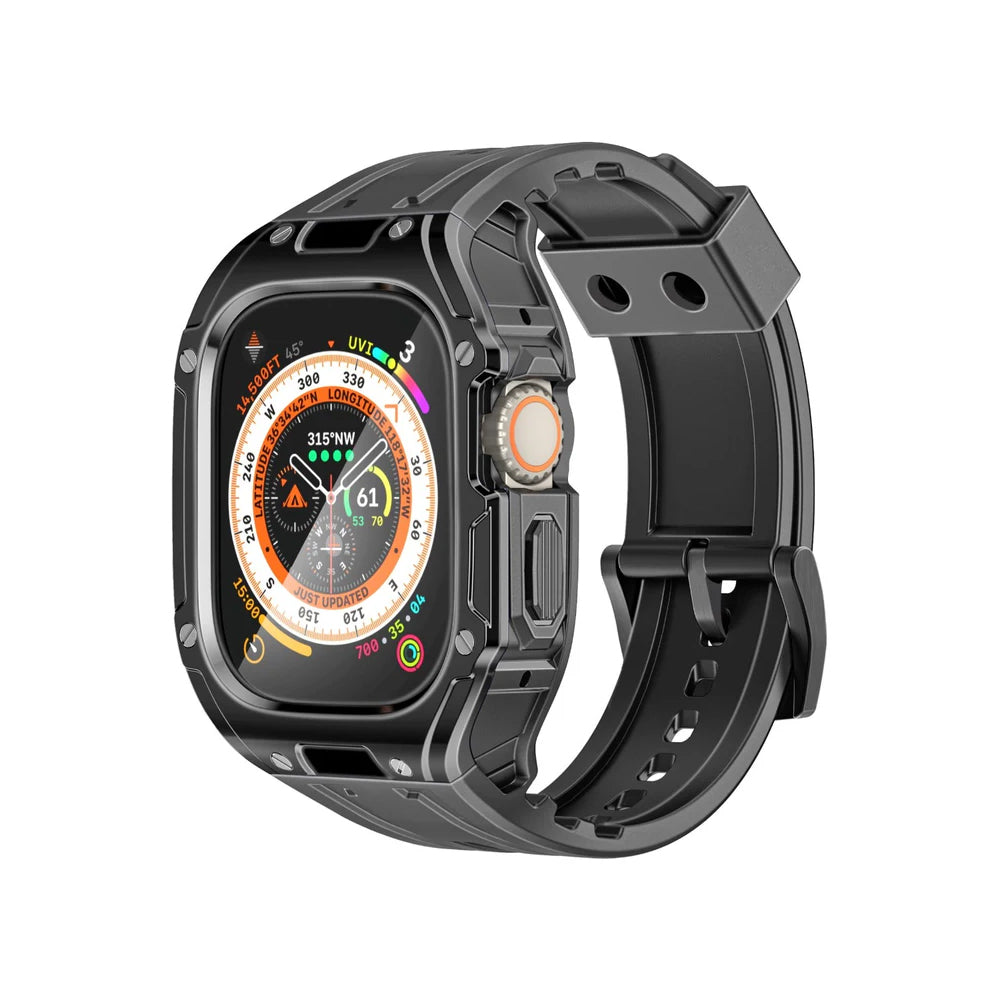 Promate CaseBand Durable Protection Watch Case with TPU Watch Band - Black