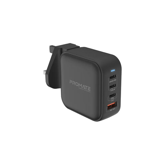 Promate GaNPort4-100PD 100W Power Delivery GaNFast™ Charger with Quick Charge 3.0