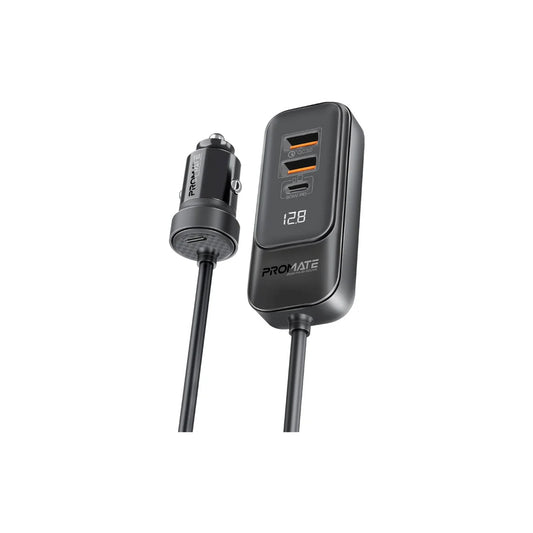 Promate GearHub-120W 120W RapidCharge™ Car Charger with Multi-Port Backseat Charging Hub